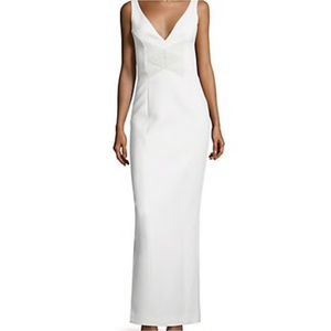 Nicholas Braided Trimmed Sleeveless White Gown Size 2